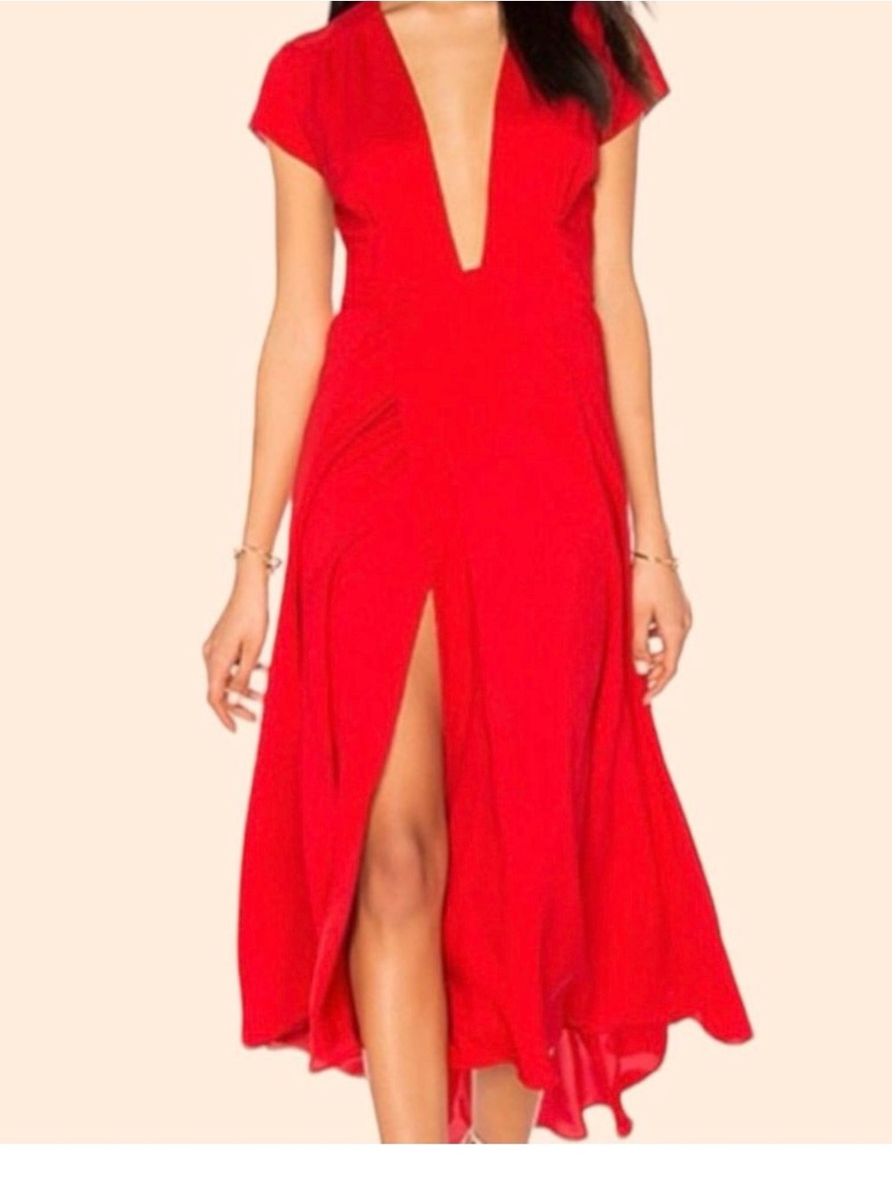 Two Arrows Red Wrap-Style Dress